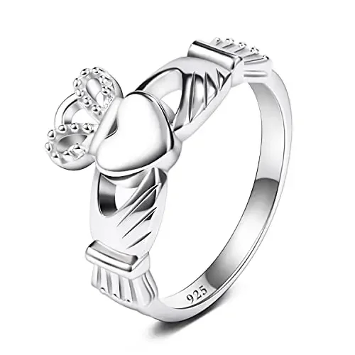 

Женское кольцо Claddagh, Ирландское кольцо, серебряное кольцо, любовь, сердце, кельтский узел, корона, обручальное кольцо, Бесплатная гравировка