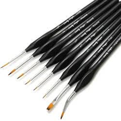 8pcs Small Detail Paint Brush Set, Hobby Art Professional Thin Miniature Fine Paint Brushes for Watercolor Oil Acrylic