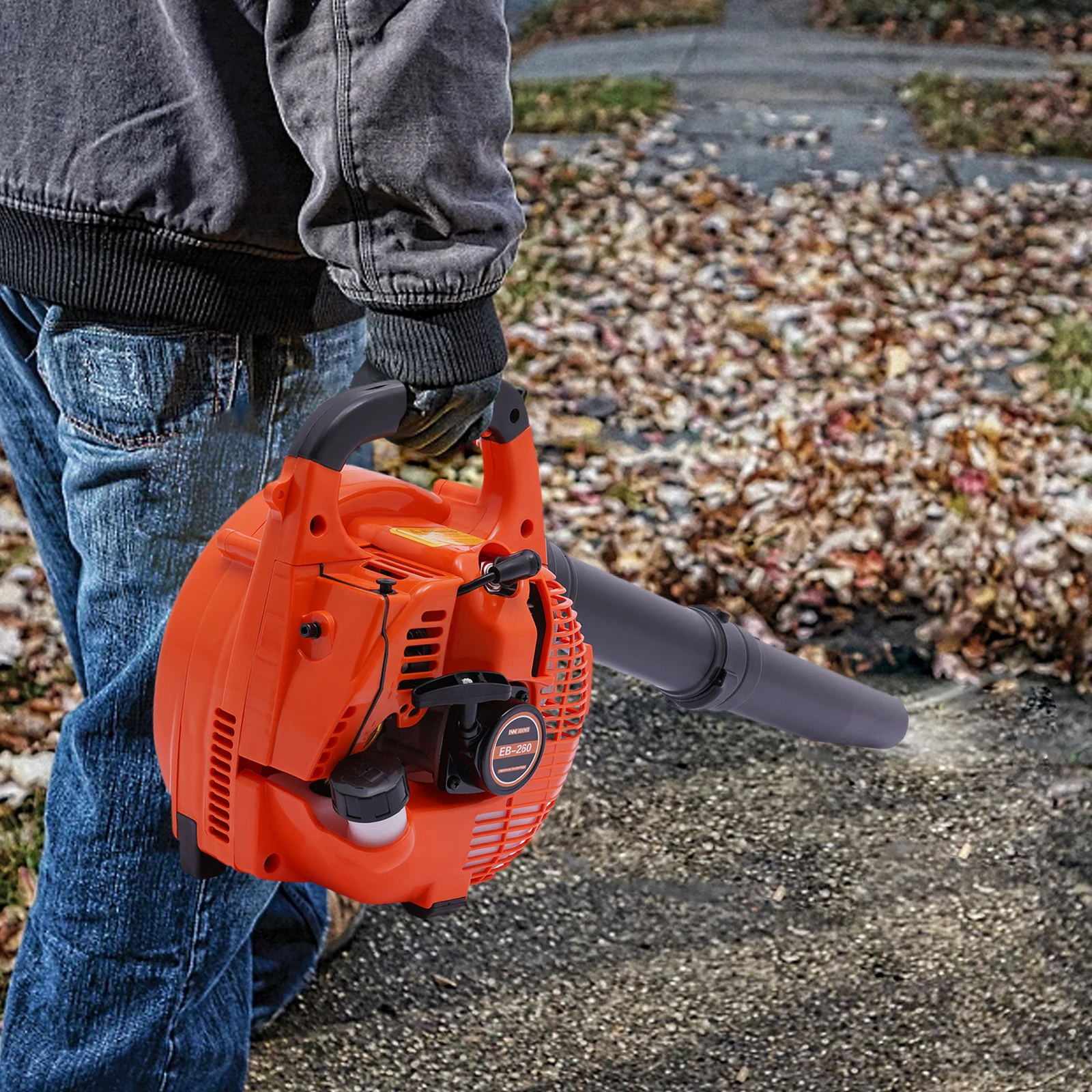 

0.75kW/7500rpm 260 Type Hand Pull Start Two-Stroke Portable Hair Dryer 0.9L Handheld Gas Blower Gasoline Leaf Blower