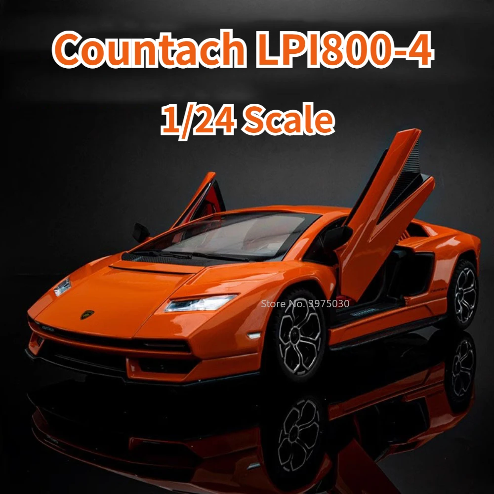 

Модель спортивного автомобиля Countach LPI800-4 из сплава, модель литая игрушечного автомобиля, имитация звука и детской коллекции, украшение, подарок для мальчика, 1/24