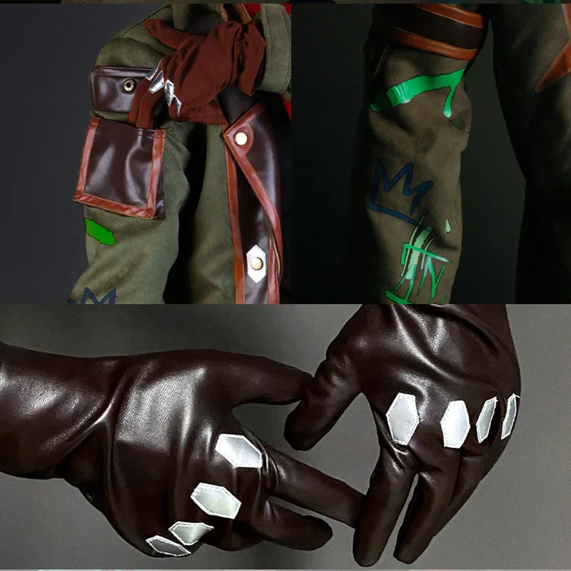 qq681 لعبة غامضة زي الصبي الذي تحطم الوقت إيكو تأثيري معطف طويل هالوين كرنفال بدلة حفلة موحدة Sh #6