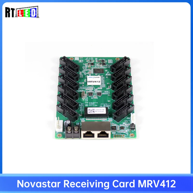 Novastar MRV412-Empfangskarte, vollfarbig, großer LED-Videobildschirm, Kassette, 12 HUB75E-Ports, Schnittstelle, 512 x 512 Pixel, Controller