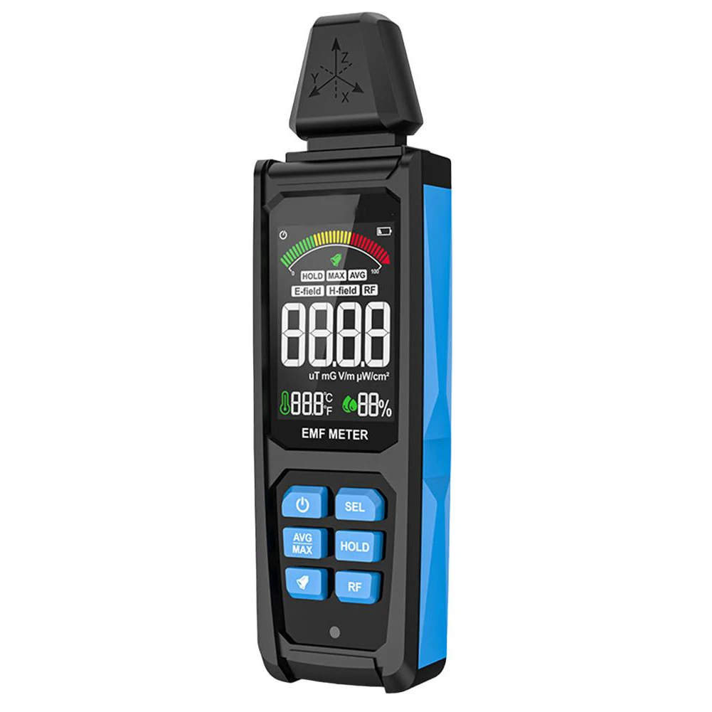 Indoor Radiation Assessment EMF Meter Frequency Radiation Meter Electromagnetic Radiation Detector 204*63*32 Mm