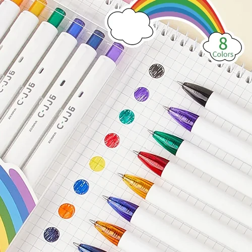 Imagen 2 del producto Zebra-Bolígrafo de Gel arcoíris japonés, 3 piezas, C-JJ6, alta capacidad, secado rápido, accesorios escolares, papelería escolar