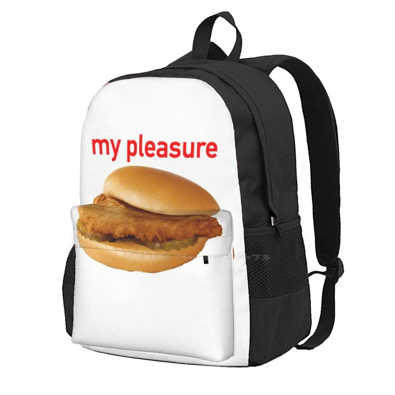 Chick-Fil-A Sandwich School Bags Travel Laptop Backpack Chick Fil A Sandwich Chickfila My Pleasure Fried Chicken Fast Food Fat