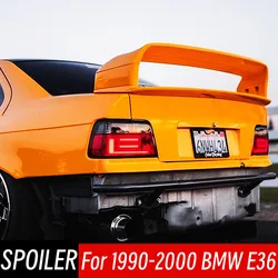 For 1990-2000 BMW E36 M3 Rear Trunk Lid Car Spoiler Wings Bodykit ABS Plastic Black Carbon Exterior Tuning Accessories Parts