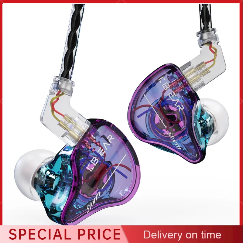 KBEAR Storm Single Dynamic Driver In-ear Monitor 2Pin Wired Earphone HiFi Headphone Jazz Rock Music Headset Sport Fashion Earbud