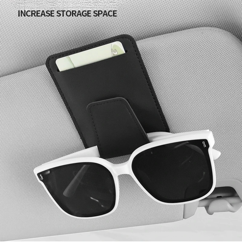 

Автомобильный солнцезащитный козырек, держатель для очков, вешалка для очков, зажим, роскошный кожаный автомобильный держатель для солнцезащитных очков, универсальный