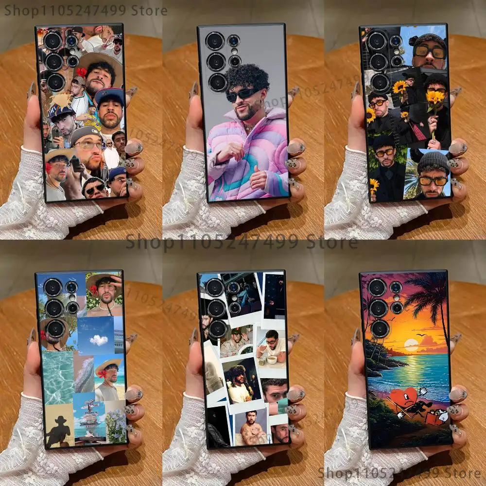 

B-Bad B-Bunny singer Phone Case For Samsung S25,S24,S23,S22,S21,S20,S10,Ultra,Plus,Lite,FE,Soft Silicone Black Cover