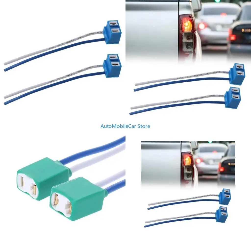 G8TE 2Pcs H7 Ceramic Wire Wiring Harness Headlight Socket Connector Plug Extension