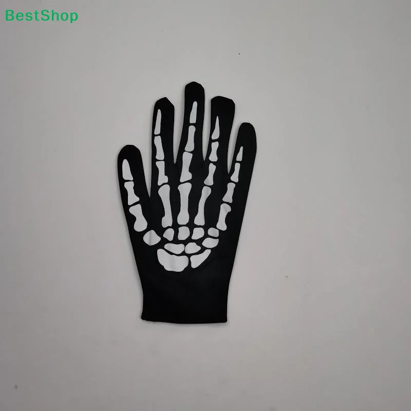 〔Y〕Skull Claw Joint Skeleton Gloves Skeleton Print Stretchy Gloves For Halloween Cosplay Themed Parties And Event Costumes