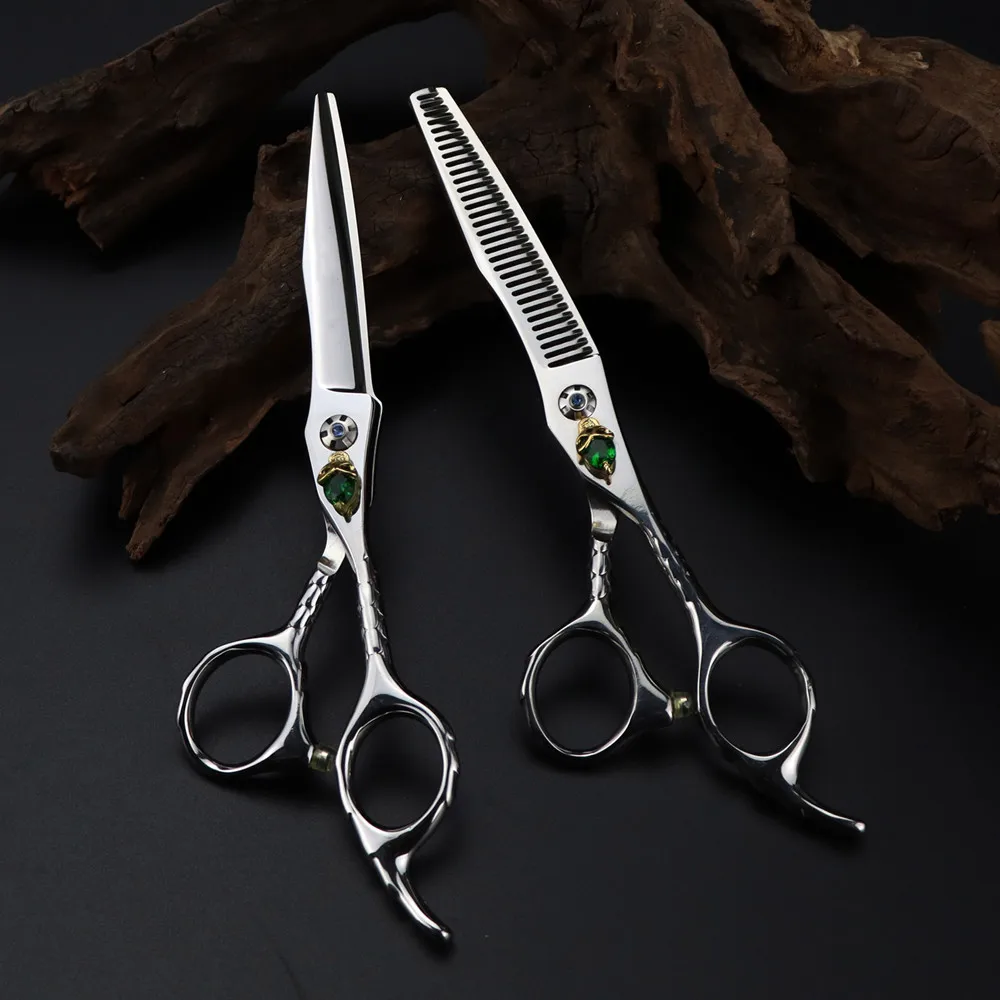 

Professional JP 440c steel 6 '' scissor Skull hair scissors haircut thinning barber makas cutting shears hairdresser scissors