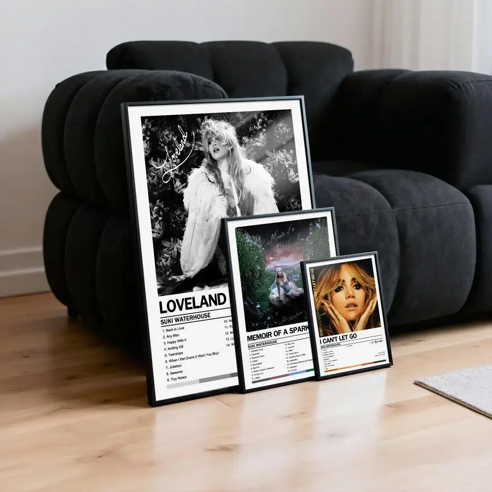 Suki W-Waterhouse Loveland Poster Peelable Self-Adhesive Album Cover Poster Stickers, Frameless Wall Art for Singer Pop Bedroom