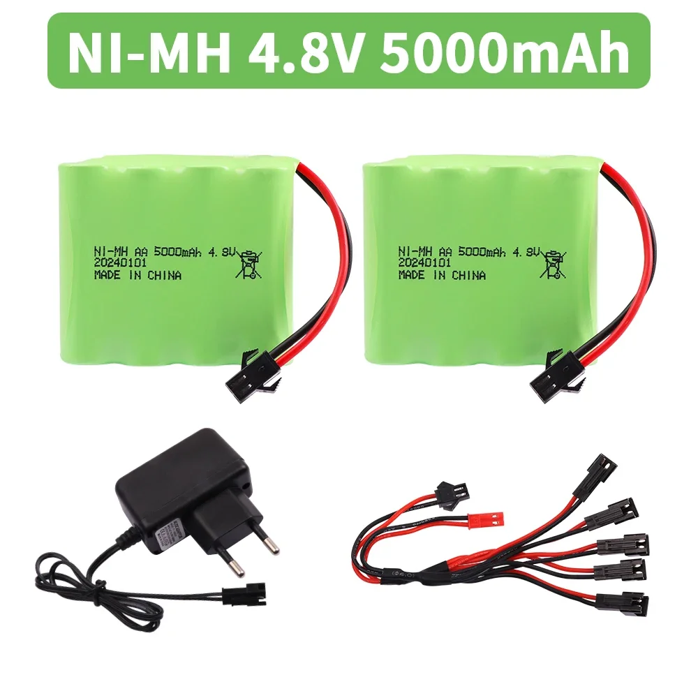 

AA NiMH 4.8V 5000mah Battery For Rc Toys Cars Tanks Robots Boats Guns Accessorie Upgrade High Capacity Rechargeable Battery pack