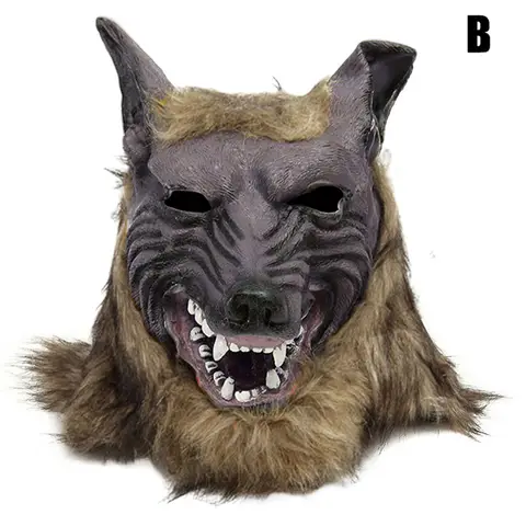 Gants et masque de loup sur le thème d'Halloween, accessoires de costume de cosplay, fournitures de fête à thème
