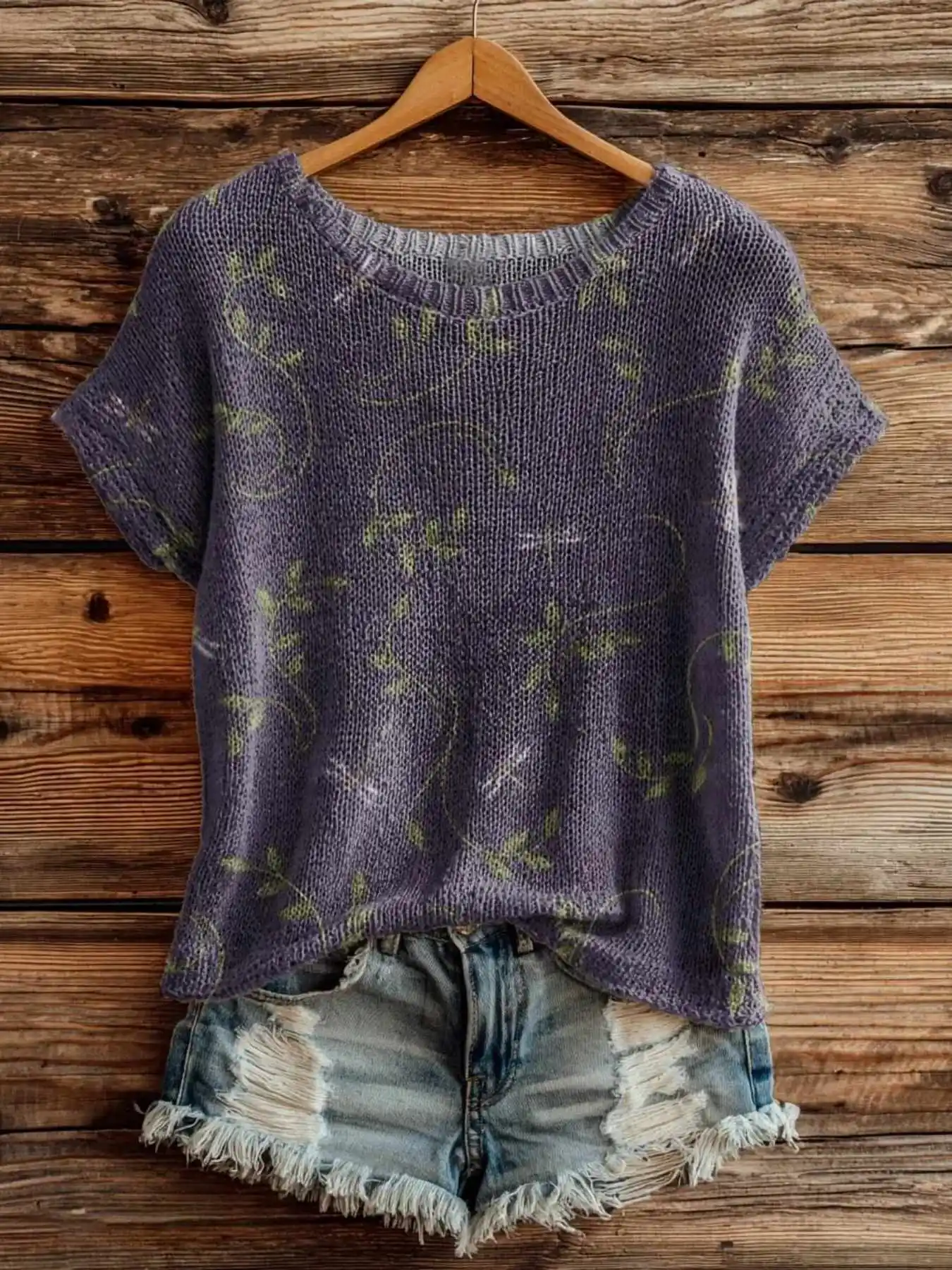 

Printed Design - Nottextured Spring/Summer Fashion New Pullover Round Neck Sleeveless Women's Top with Flat Digital Print Trendy Women's Clothing Ladies' Top