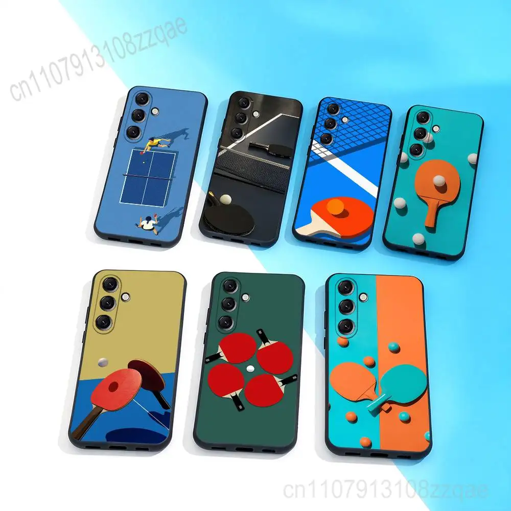 

Table Tennis Racket Cool Phone Case For Samsung Galaxy A 73,72,51,53,52,71,22,5G,Note,J7,8,9 Soft Precise Hole Black Cover