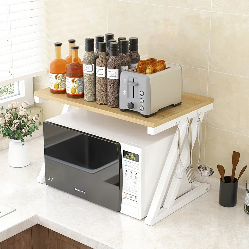 Kitchen Microwave Oven Rack Multifunctional Household Extendable Shelf Double Layer Storage Organizer Seasoning Oven
