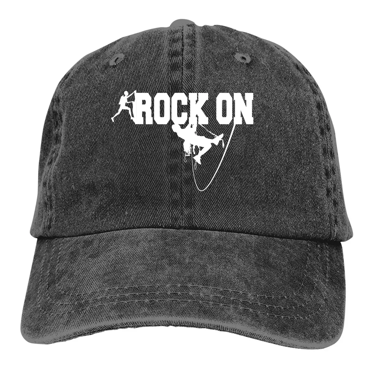 Washed Men's Baseball Cap Rock On Go Climb Rock Trucker Snapback Cowboy Caps Dad Hat Mountain Climber Golf Hats