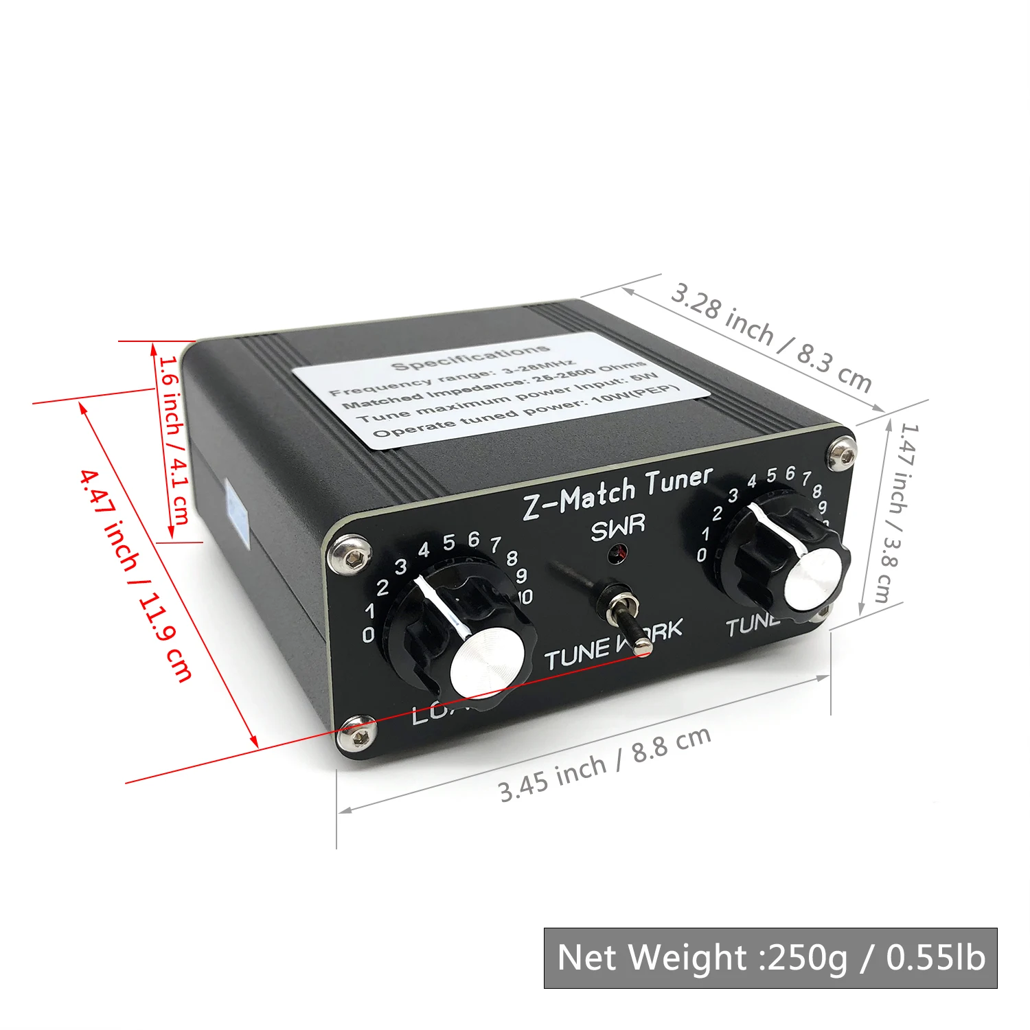 NEW QRP Z-match Manual Antenna Tuner 3-28 MHz