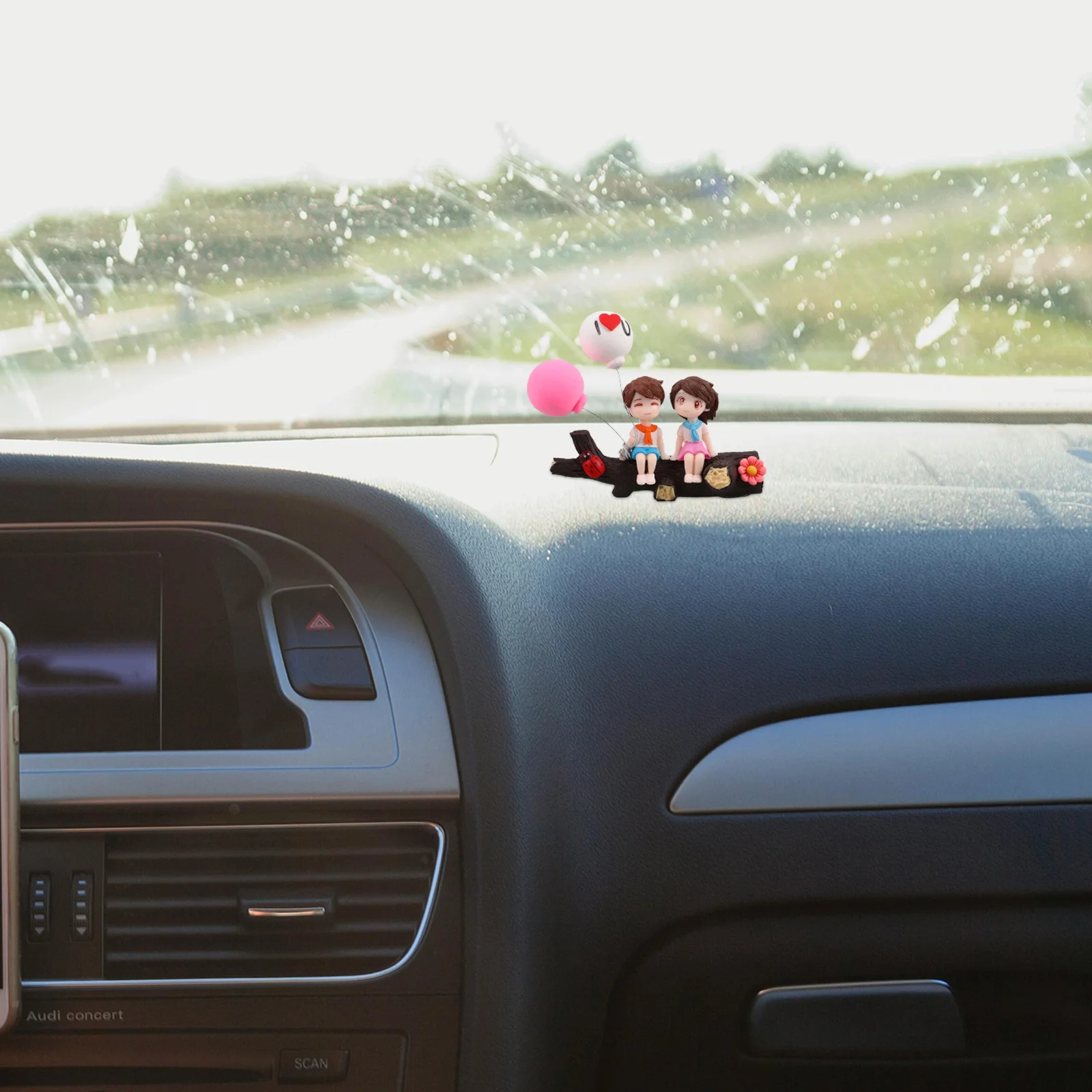 Украшения для автоприборной панели "Милая пара с воздушными шарами", интерьерные аксессуары