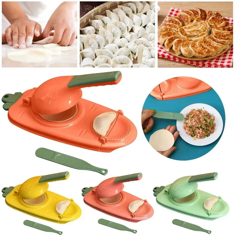 Household Dumpling Maker Dough Pressing Manual Tool Plastic Dumpling Making Moulds Dumpling Skin Machine Kitchen Accessories