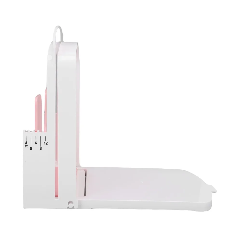 ABS Bread Slicing Tool 5 Thicknesses Mode Foldable Bread Slicer Guide Pink and White Manual Operation Bread Toast Cutter