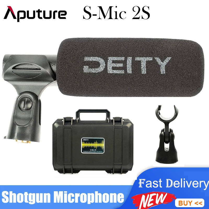 Deity S-Mic 2S Super Cardioid Sensitivity Directional Shotgun Microphone Mic Low-noise Condenser For Camera Professional Record