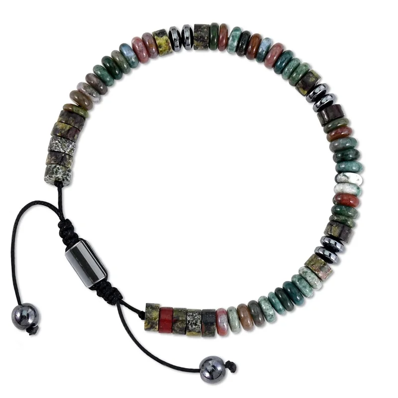 Heilkristall-Armbänder, Abakus-Perlen, flache Perlenarmbänder für Männer und Frauen, verstellbare Armbänder aus Naturstein für Vater und Sohn. – Detail 3