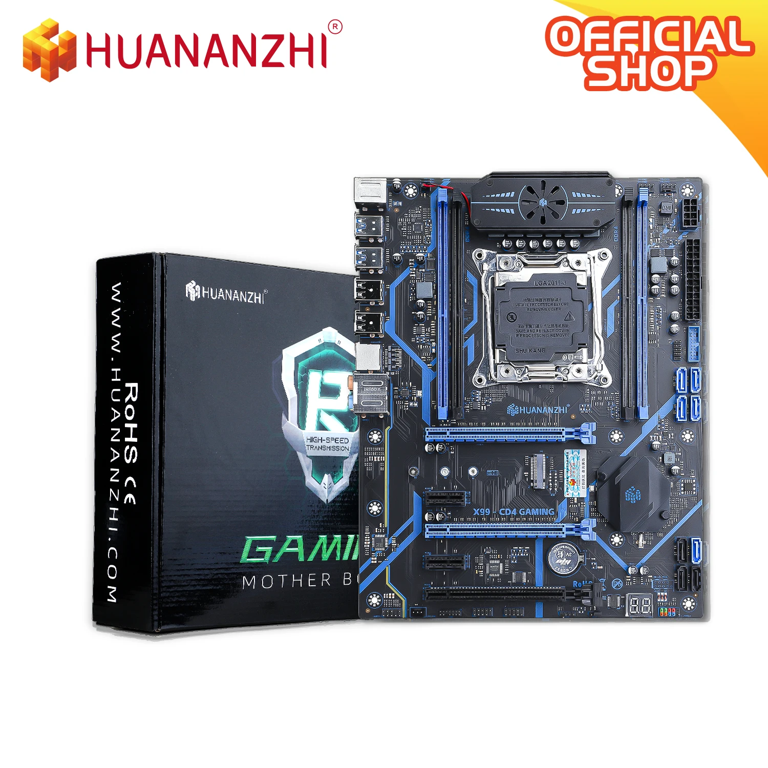 Placa base HUANANZHI X99 CD4 LGA 2011-3 XEON X99 con TPM2.0 compatible con memoria Intel E5 V3 V4 DDR4 RECC NON-ECC NVME
