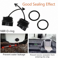 4Pcs Black Drain Plug & O-Ring 292002024 292001320 Water Clog Replacement Parts Compatible with SeaDoo Spark RXT GTI GTX Wake