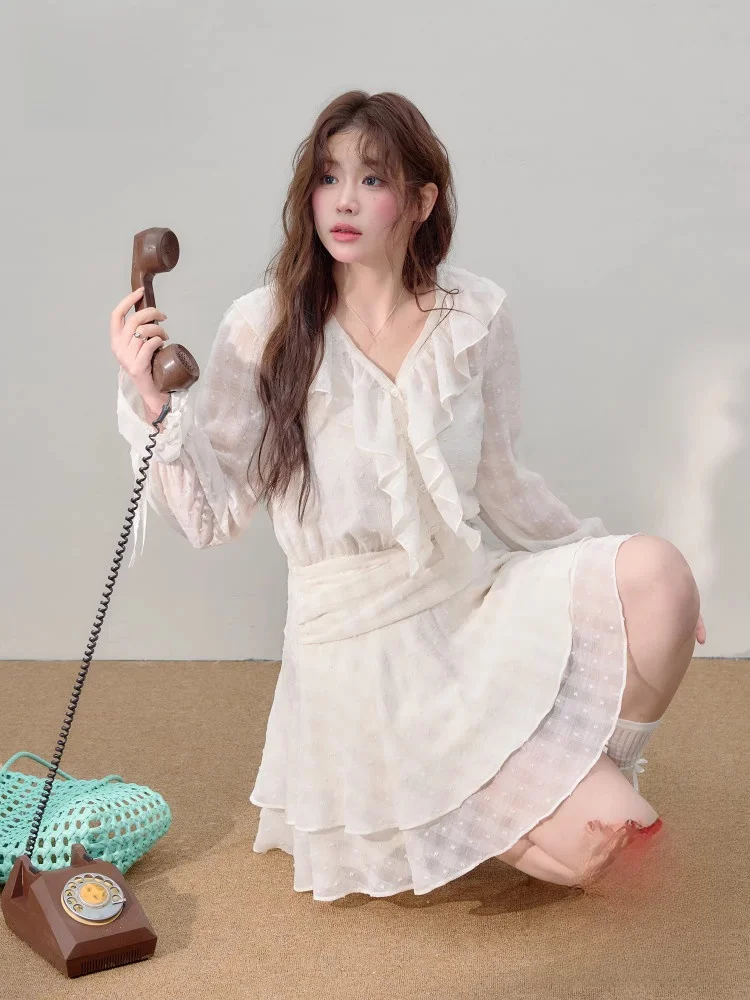 

Эффективное похудение, женская длинная шифоновая юбка-кимоно большого размера с высокой талией, корейская юбка трапециевидной формы для поездок на работу