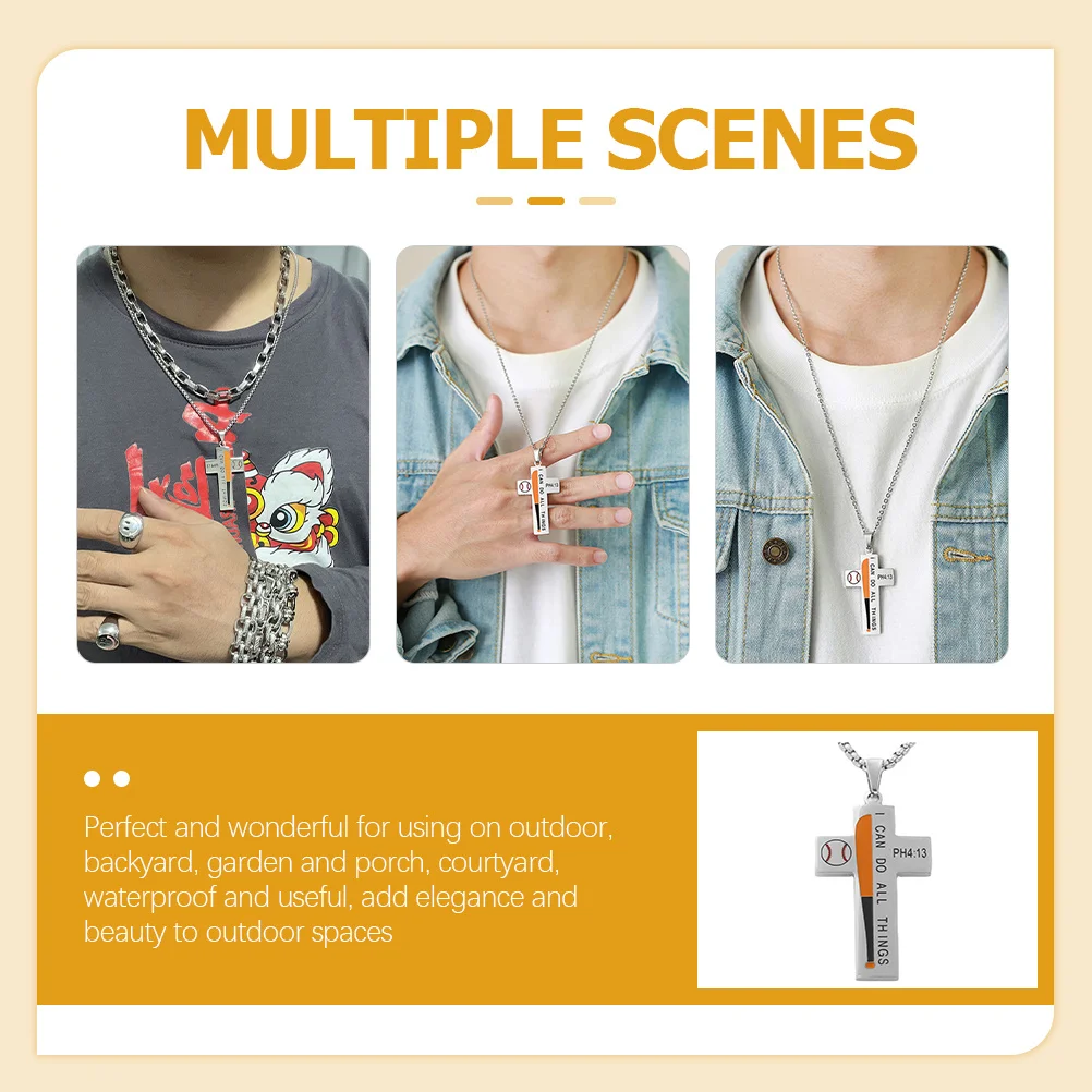 

Cross Pendant Necklace Punk Fashion Stainless Steel Neck Chain for Men Stylish Male Jewelry Gift