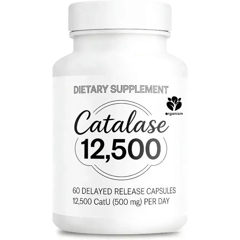 Catalase 500mg/day (12500 CatU) Anti white Hair Supplement-60 Capsules