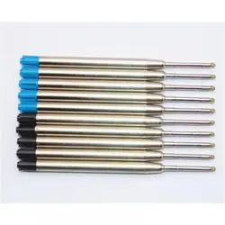 10pc Originality Metal Ballpoint Pen Refill DIY Blue Black Ink Medium Roller Ball Pen Office School Stationery Gift Dropshipping