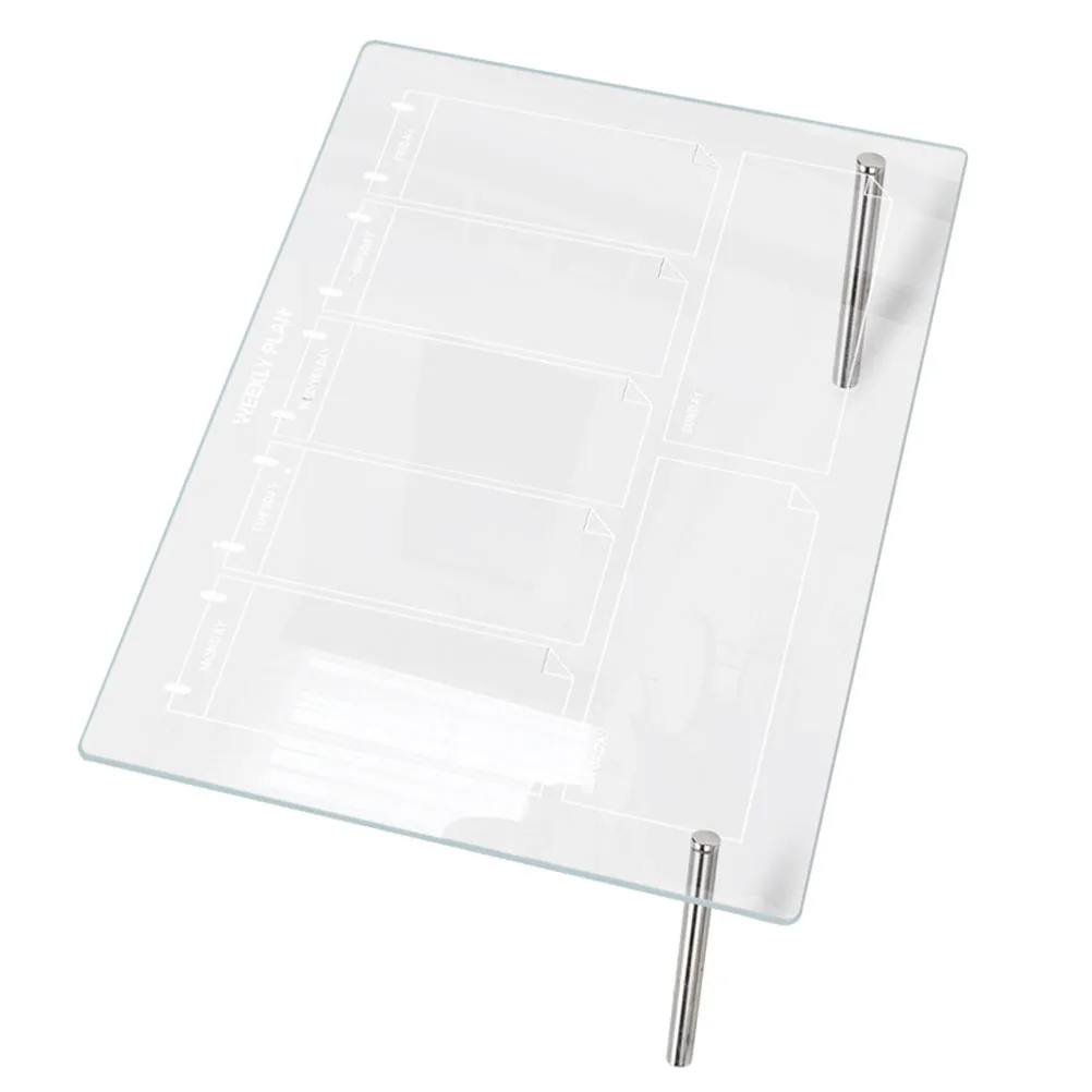 

1 set Acrylic Memo Nails 6 Pens Transparent Desk Whiteboard Erasable Planning Household Acrylic Memo Board Office Household