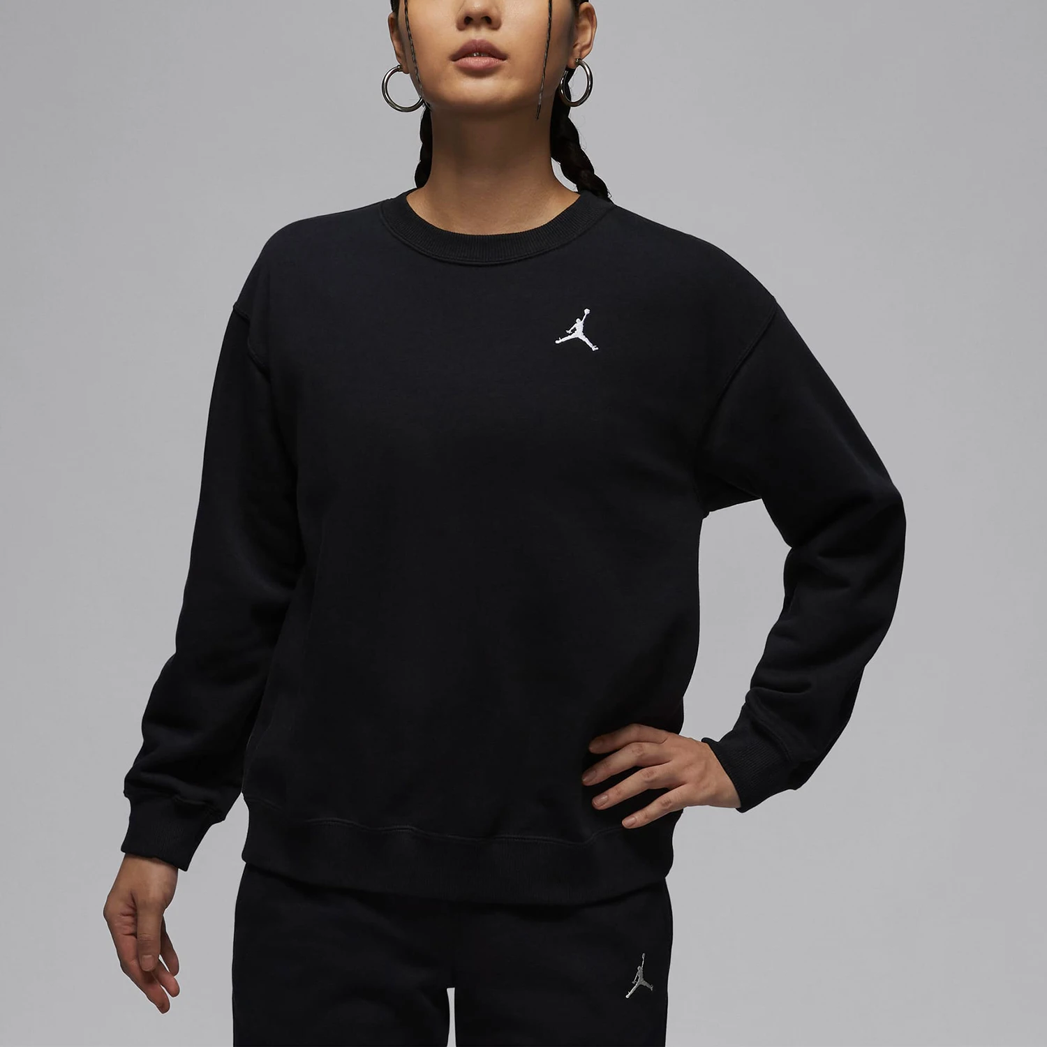 

Оригинальная женская трикотажная толстовка Nike JORDAN с круглым вырезом, классическая, простая, HJ1354-010
