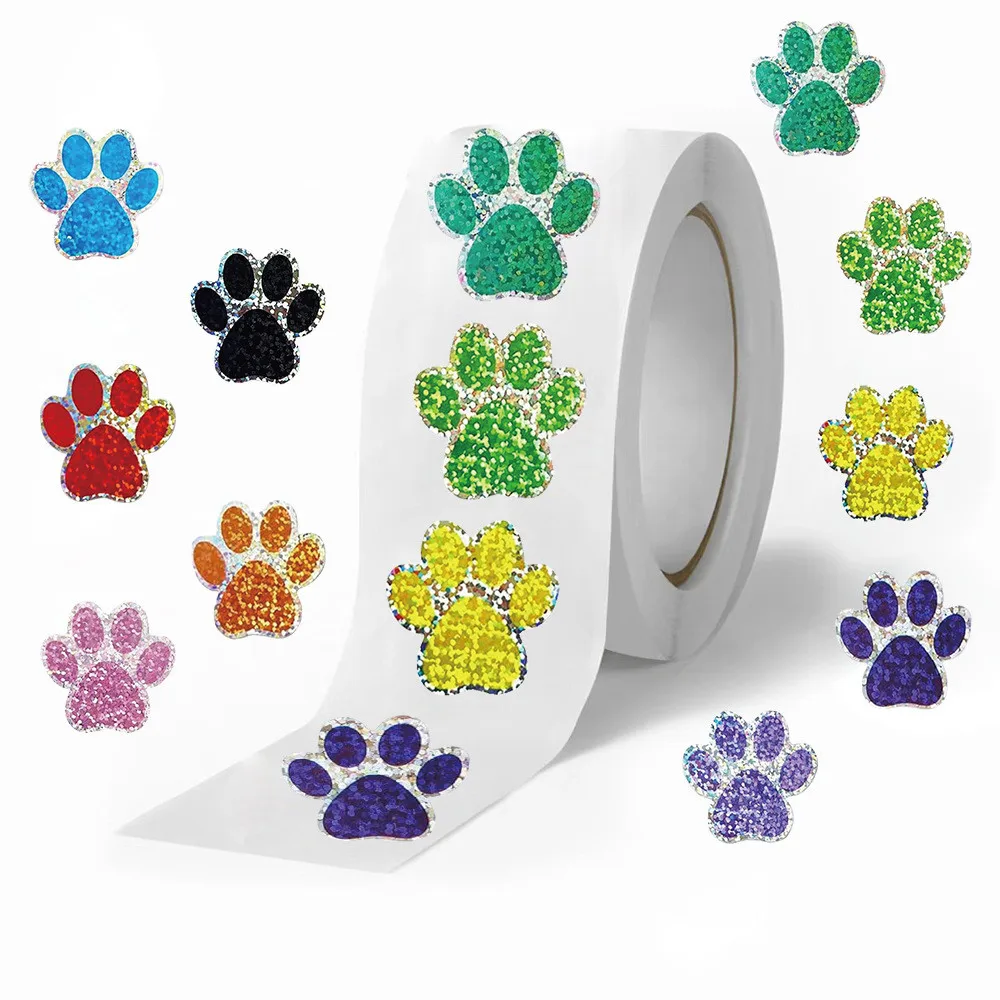 Dog Paw Themed Washi Tape Roll (500 Sheets) - Cute Pet Decor Stickers for Scrapbooking, Envelope Seals & DIY AnimeWorlds Store