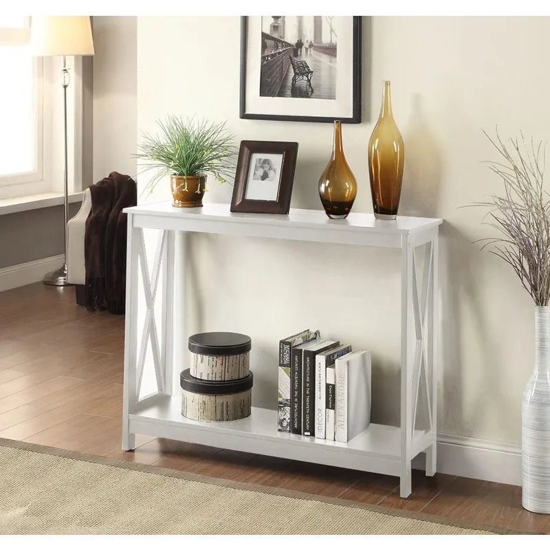 Oxford Console Table with Shelf, White