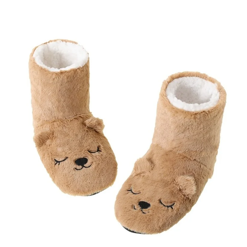 

home Slippers Womens Winter Warm Indoor Fur Cotton Plush Anti Skid Grip Female Boots Deer Cat Unicorn Bear High Tube Floor Shoe