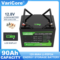 New VariCore 12.8V 90AH LiFePO4 Battery pack 12v Lithium Iron Phosphate Batteries 6000Cycles Golf Cart Car lighter Solar