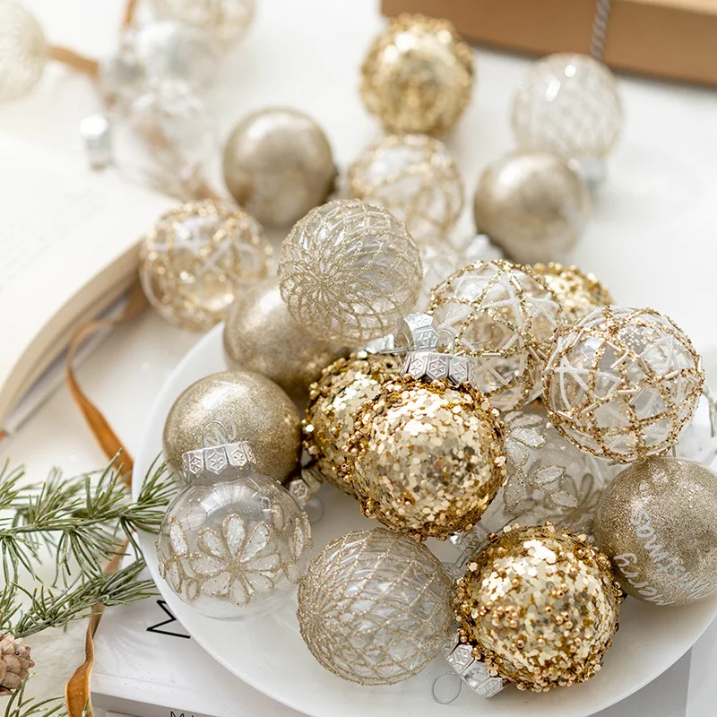 

6cm 25pcs Christmas Ball Ornaments Christmas Tree Party Decoration New Year Painted Christmas Spheres Pendant