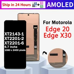 AMOLED For Motorola Edge 20 Edge20  XT2143-1 LCD Screen Touch Digitizer Assembly For Motorola Edge X30 XT2201-2-6 Display