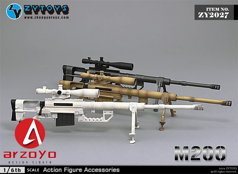 ZYTOYS ZY2027 1/6 Plastic M200 Sniper Rifle 21cm Gun Weapon Model Scene Accessories Fit 12'' Soldier Action Figure Body Dolls