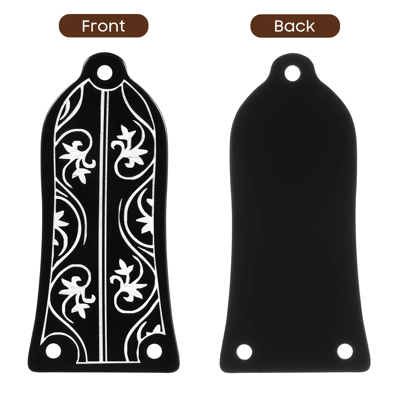 

For Electric Guitar 3 Holes Bell Shaped Flower Pattern Fits Screws Durable Guitar Truss Rod Iron Core Cover Abalone Truss