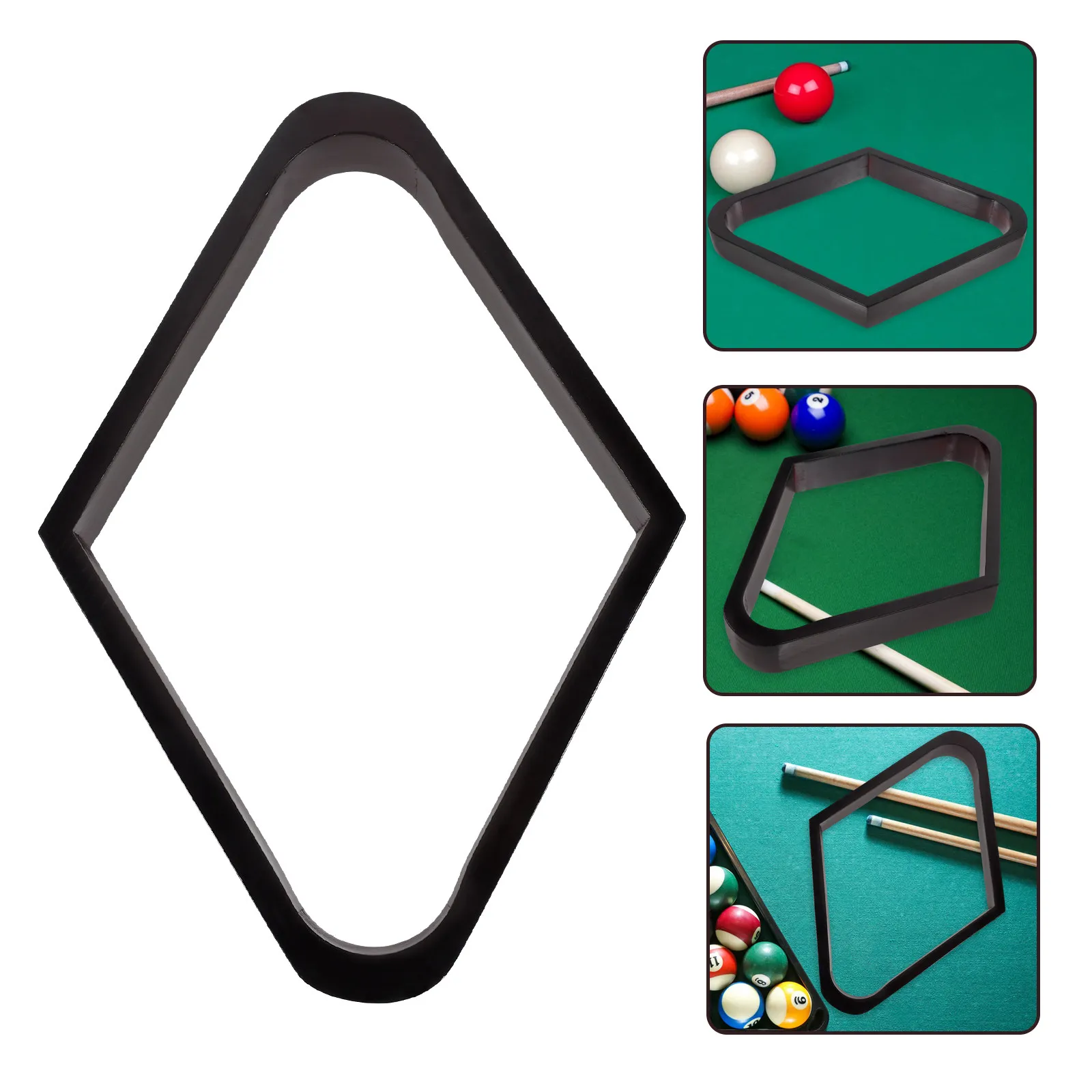 

Solid Wood Billiard Rack Rhomb Style Smooth Finish Reinforced Edges Perfect for Pool Snooker Ball Formation Home Bar Tournament