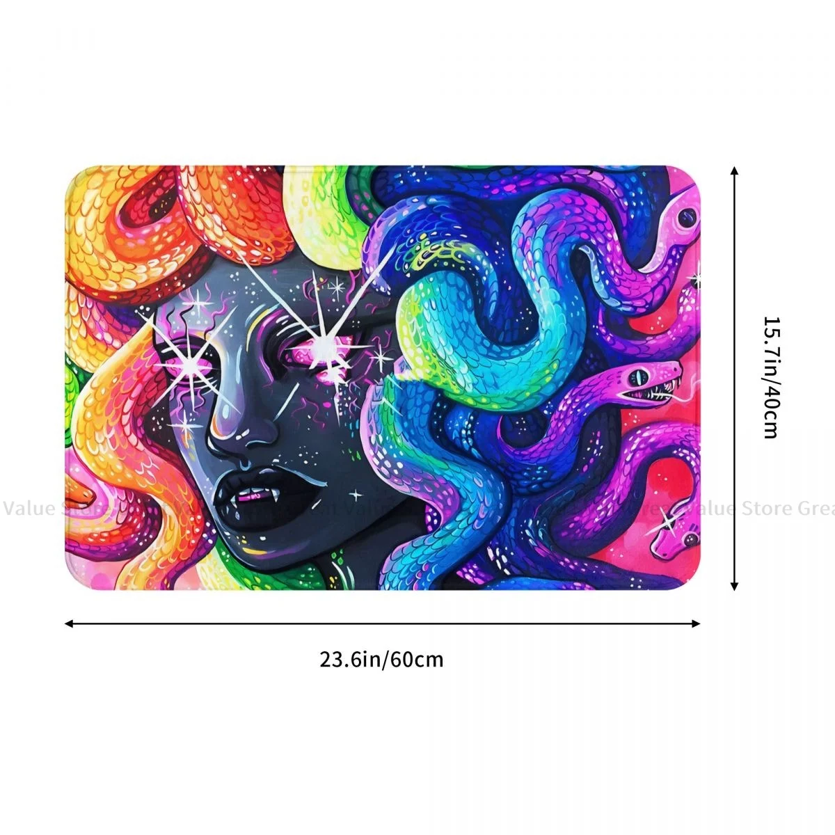 Medusa Mythology Anti-Slip Doormat Kitchen Mat Rainbow Balcony Carpet Welcome Rug Home Decor