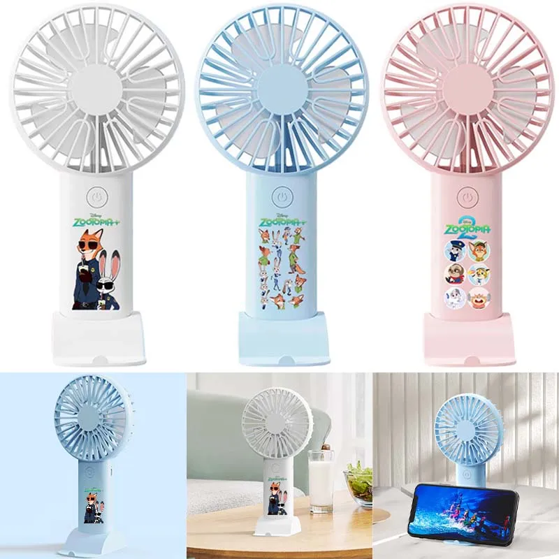 

Disney Zootopia Handheld Mini Fan Portable USB Rechargeable Fan with Phone Stand Outdoor Travel Ventilation Fan Desktop Ornament