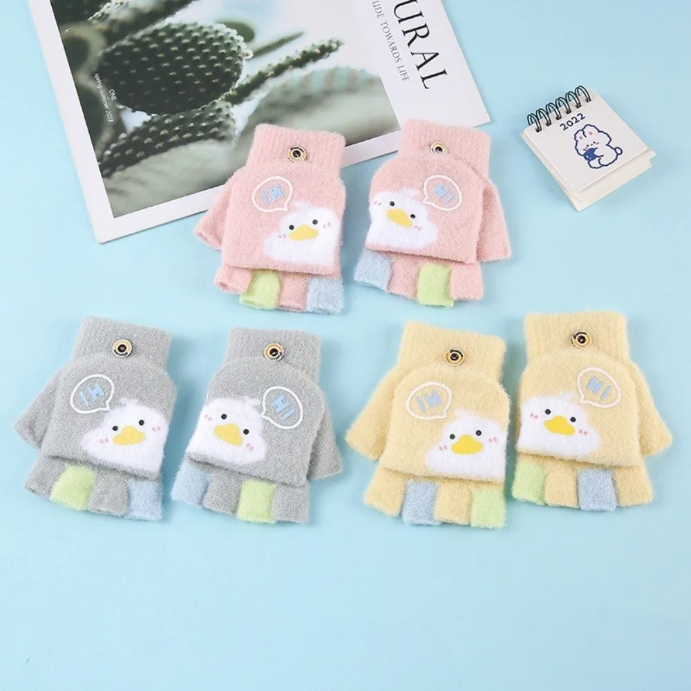 

6-10 Years Old Fashion Warm Winter Gloves Coldproof Windproof Children Mittens Candy Color Elastic Knitted Gloves Outdoor