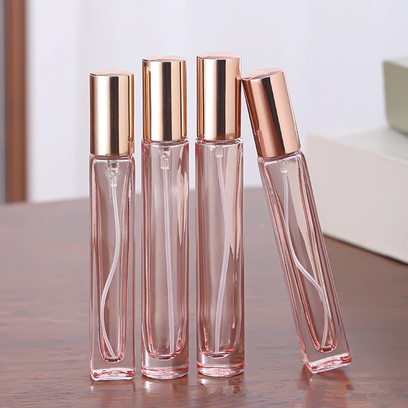 100pcs 10ml Pink Perfume Spray Bottles Glass Shell Spray Atomizer Portable Travel Perfume Storage Bottle